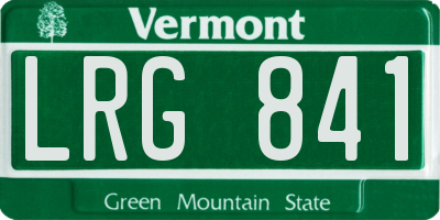 VT license plate LRG841