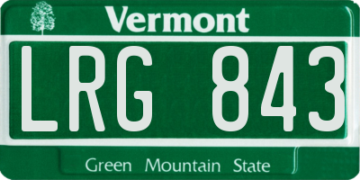 VT license plate LRG843