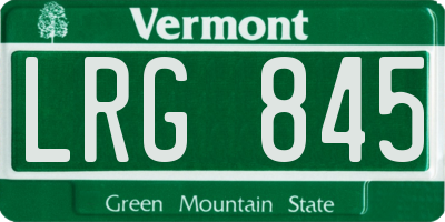 VT license plate LRG845