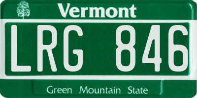 VT license plate LRG846