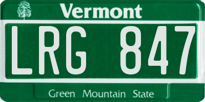 VT license plate LRG847