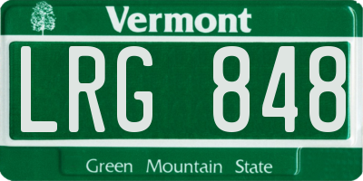 VT license plate LRG848