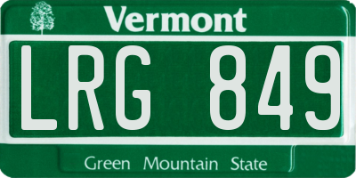 VT license plate LRG849