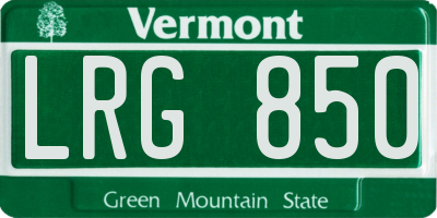 VT license plate LRG850