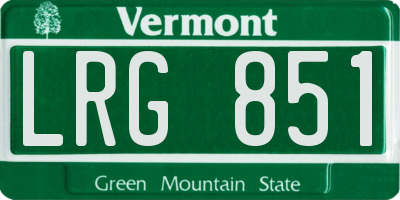 VT license plate LRG851