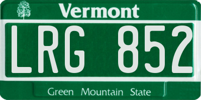 VT license plate LRG852