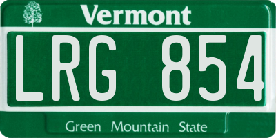 VT license plate LRG854