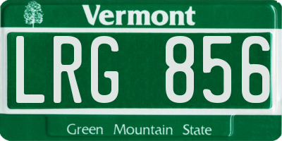 VT license plate LRG856