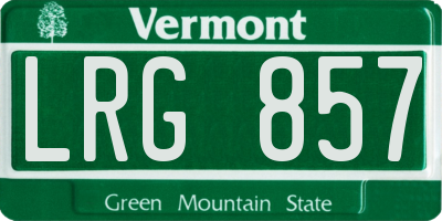 VT license plate LRG857