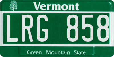 VT license plate LRG858