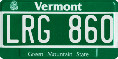 VT license plate LRG860