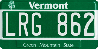 VT license plate LRG862