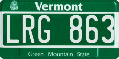 VT license plate LRG863