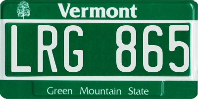 VT license plate LRG865