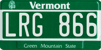 VT license plate LRG866