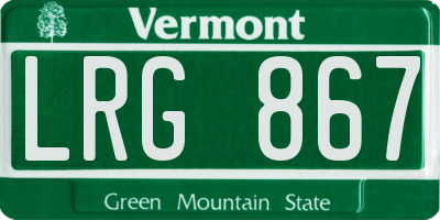 VT license plate LRG867
