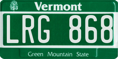 VT license plate LRG868