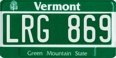 VT license plate LRG869