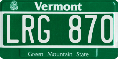 VT license plate LRG870