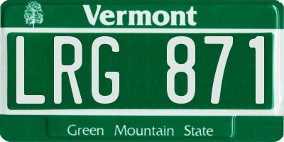 VT license plate LRG871
