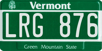 VT license plate LRG876