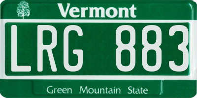 VT license plate LRG883