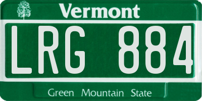 VT license plate LRG884