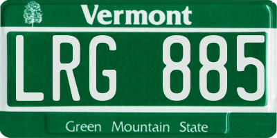VT license plate LRG885