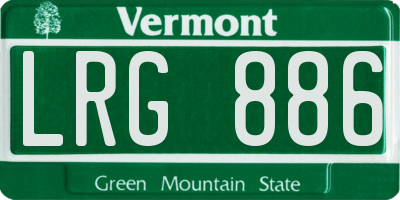 VT license plate LRG886