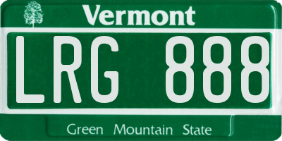 VT license plate LRG888