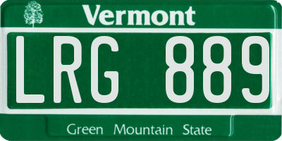 VT license plate LRG889