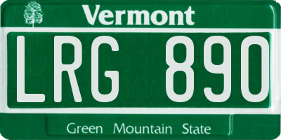 VT license plate LRG890