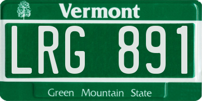 VT license plate LRG891