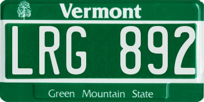 VT license plate LRG892