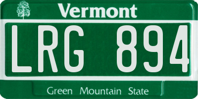 VT license plate LRG894