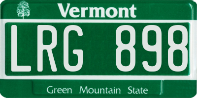 VT license plate LRG898