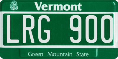 VT license plate LRG900