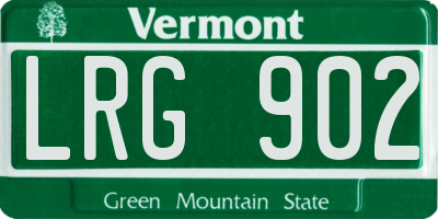 VT license plate LRG902