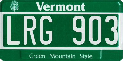 VT license plate LRG903