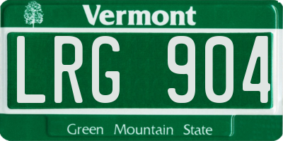 VT license plate LRG904