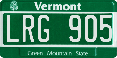VT license plate LRG905