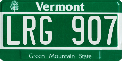 VT license plate LRG907