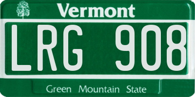 VT license plate LRG908