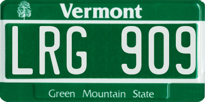 VT license plate LRG909