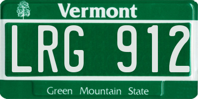 VT license plate LRG912