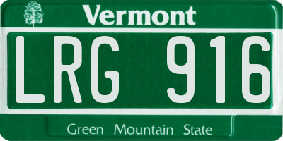 VT license plate LRG916
