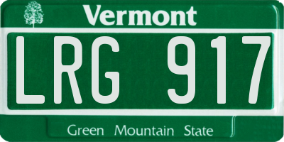 VT license plate LRG917