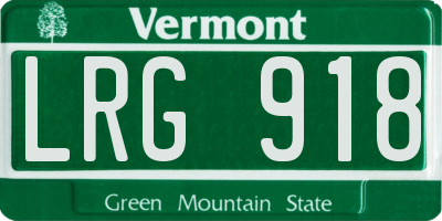 VT license plate LRG918