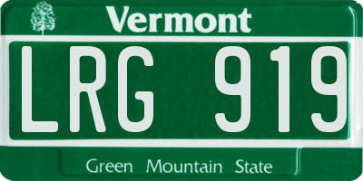 VT license plate LRG919