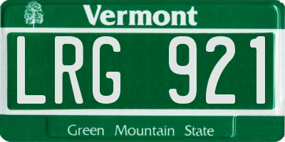 VT license plate LRG921
